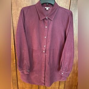 J Jill Purple Corduroy Tunic Size M
